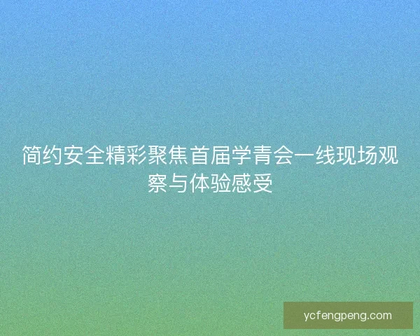 简约安全精彩聚焦首届学青会一线现场观察与体验感受