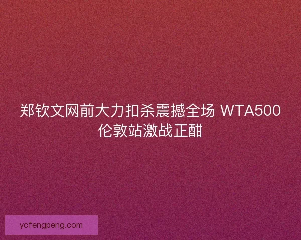 郑钦文网前大力扣杀震撼全场 WTA500伦敦站激战正酣